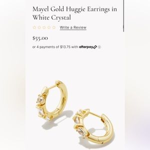 Mattel Gold Huggie Earrings with White Crystal